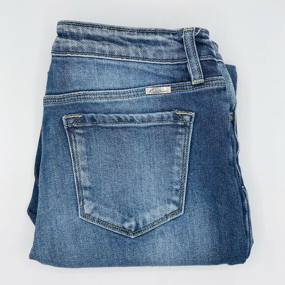 KanCan Denim Distressed Ripped Jeans Straight Leg Preppy Blue Womens Size 9/28 - Picture 1 of 10